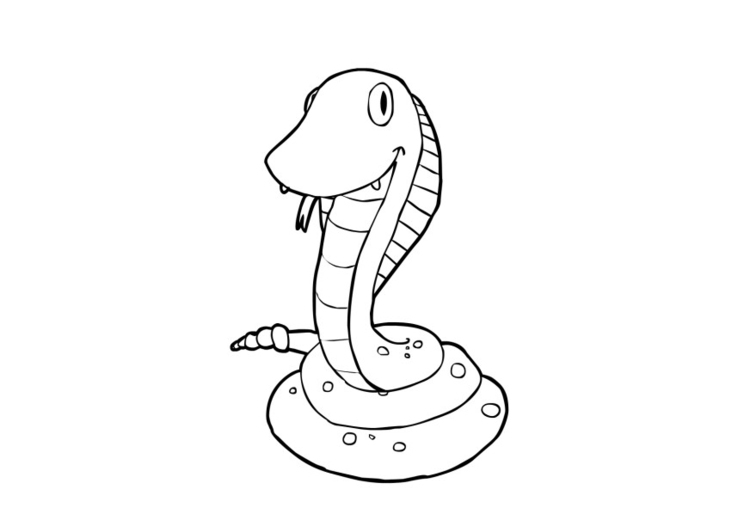 Coloriage d'un serpent sinueux entouré de feuillage