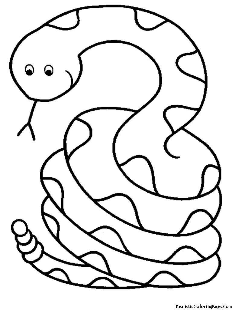 Coloriage d'un serpent enroulé sur un rocher