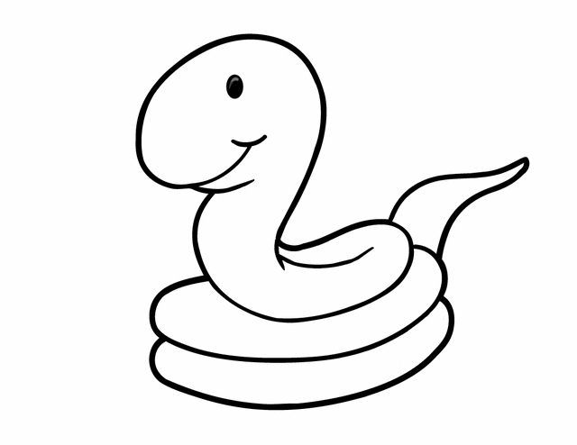 Coloriage d'un serpent aux motifs stylisés sur fond simple