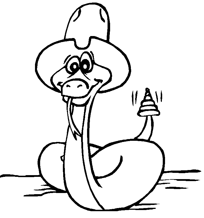 Coloriage d'un serpent enroulé sur une branche d'arbre