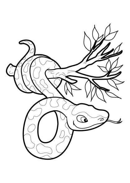 Serpent enroulé sur un fond naturel
