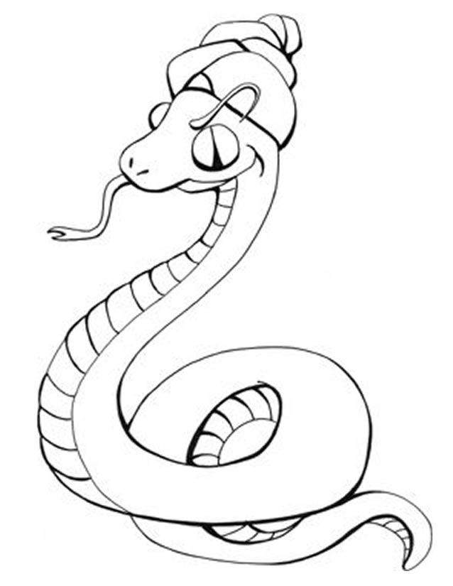 Coloriage d'un serpent sur fond de végétation luxuriante