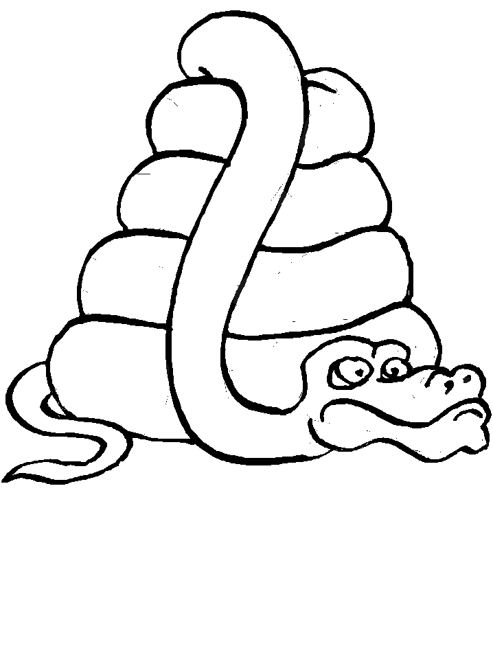 Coloriage d'un serpent sinueux au milieu de végétation