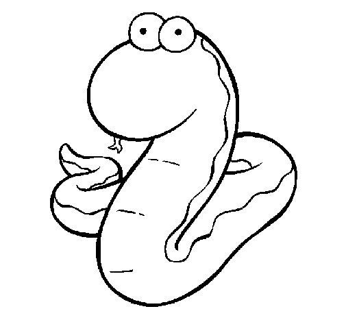Coloriage d'un serpent sinueux sur un fond simple