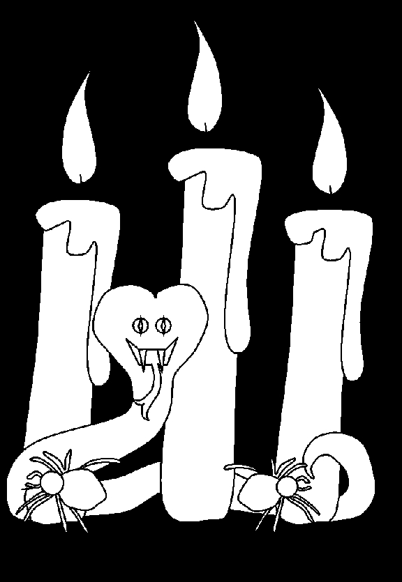 Coloriage d'un serpent sinueux entouré de feuillage