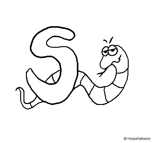 Coloriage d'un serpent sinueux sur fond naturel