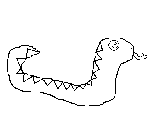 Coloriage d'un serpent enroulé sur une branche d'arbre
