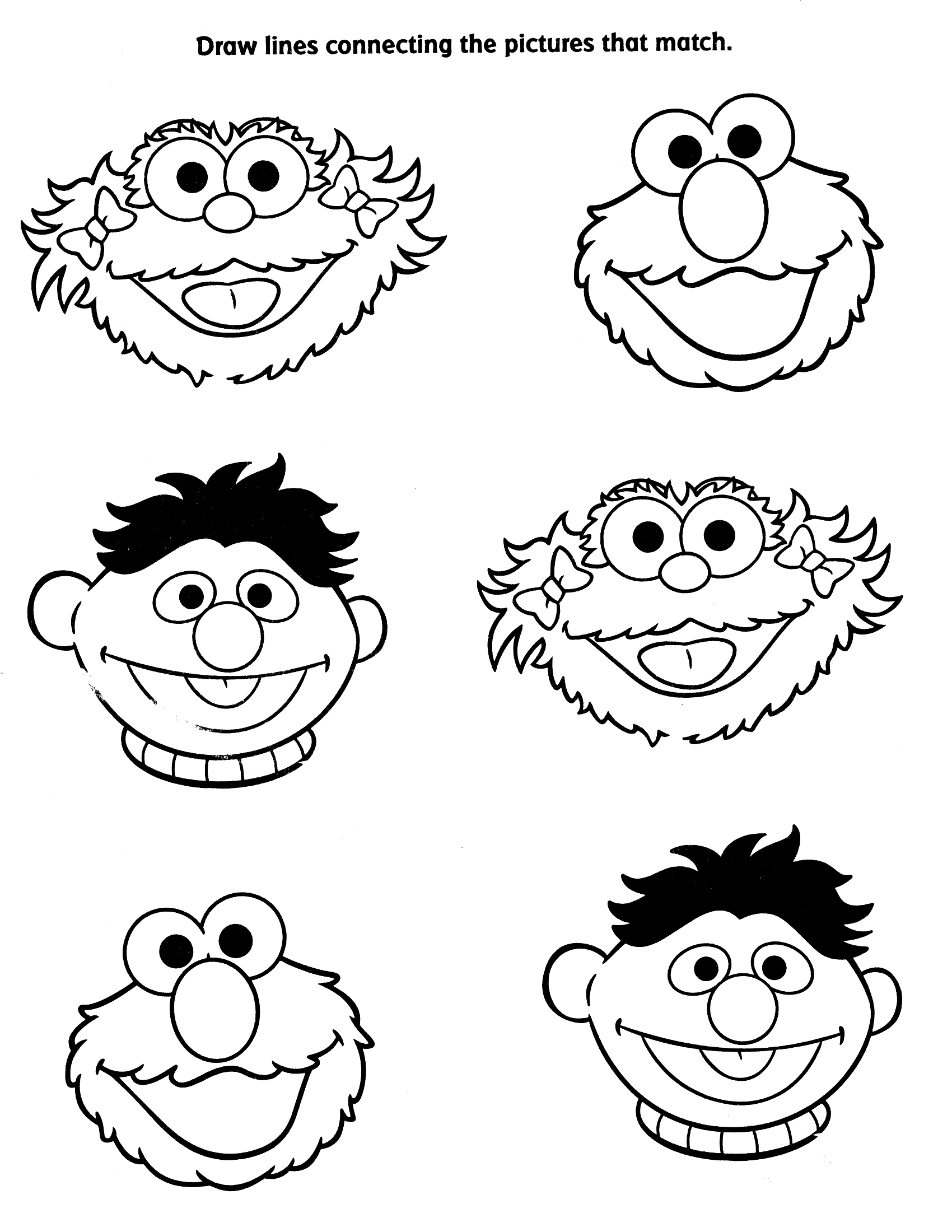 Personnages de Sesame Street en pleine activité dans un décor ludique
