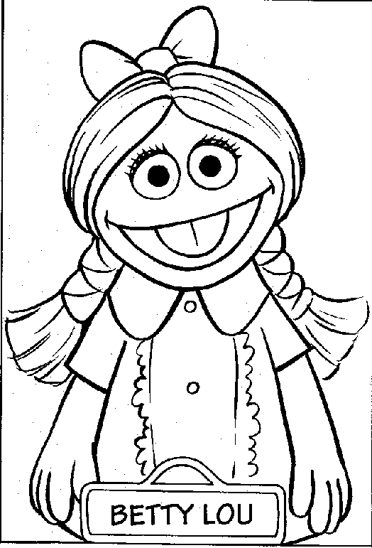 Coloriage de personnages de Sesame Street en pleine activité ludique