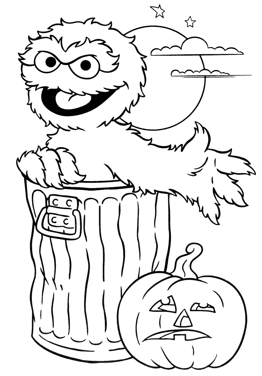 Coloriage de personnages de Sesame Street en pleine activité ludique