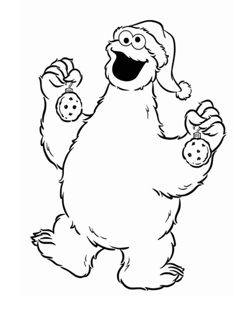 Coloriage de personnages de Sesame Street jouant ensemble dans un décor animé