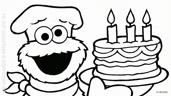 Coloriage de Sesame Street avec les personnages emblématiques en pleine activité