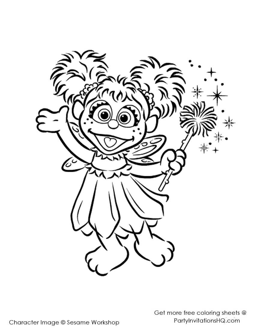 Coloriage de personnages de Sesame Street en pleine activité joyeuse