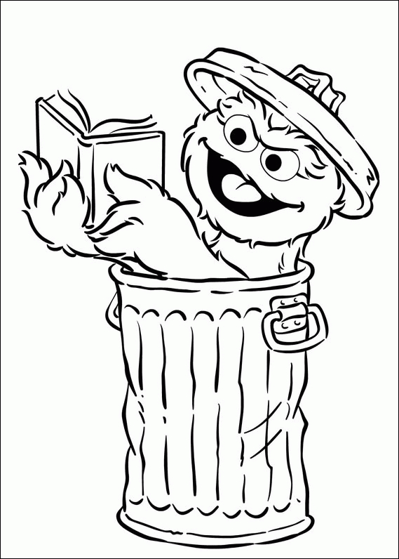 Coloriage de personnages de Sesame Street avec un fond simple