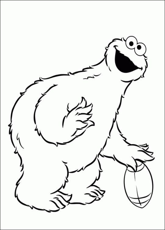 Coloriage de Sesame Street avec Elmo et ses amis dans un décor amical