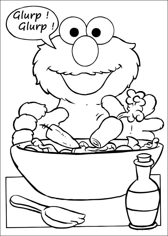 Coloriage de personnages de Sesame Street en pleine aventure