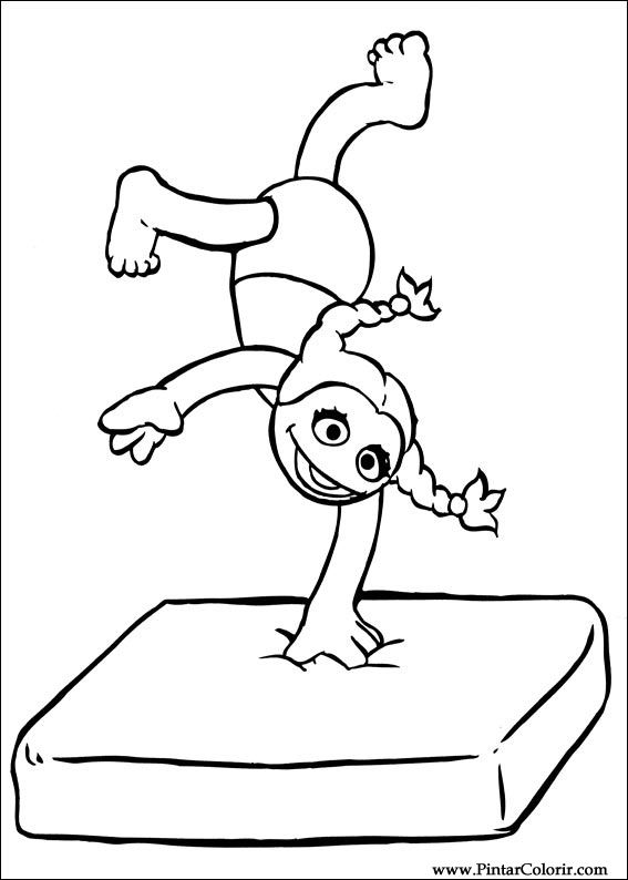 Coloriage de personnages de Sesame Street en pleine activité