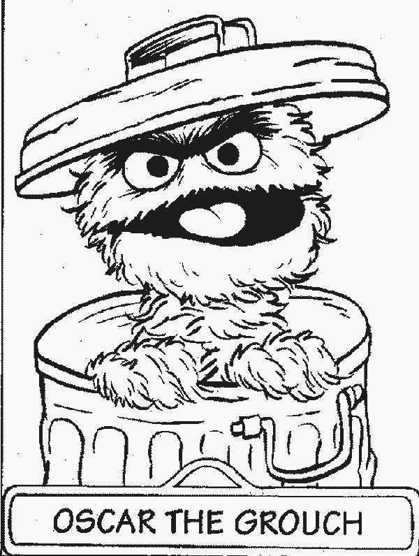 Coloriage de personnages de Sesame Street en pleine activité joyeuse