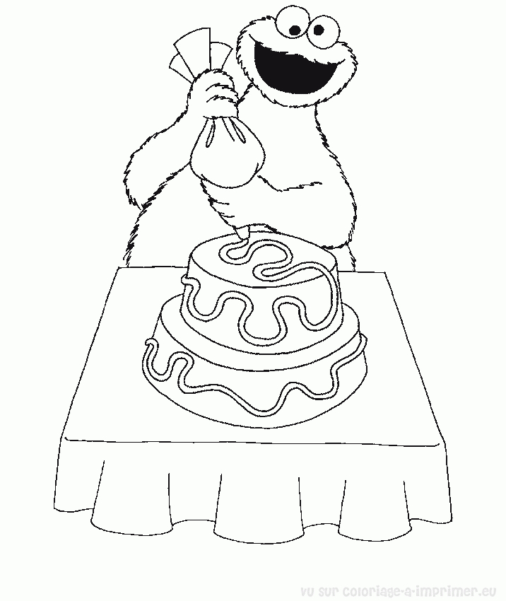 Coloriage de personnages de Sesame Street en pleine interaction joyeuse