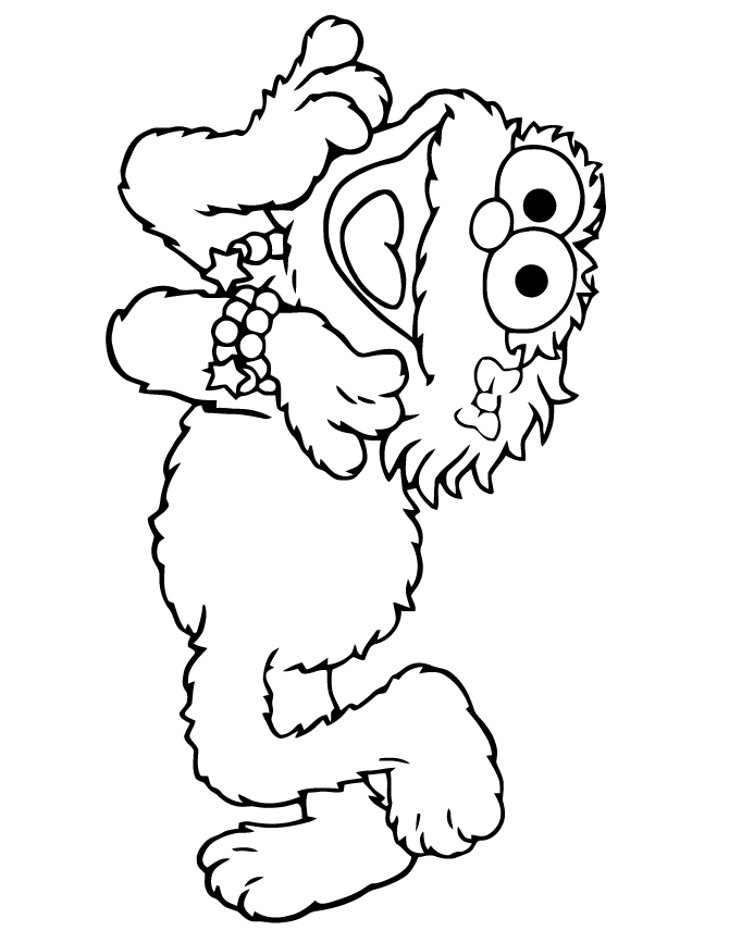 Coloriage de Sesame Street avec Elmo et un ami dans un décor joyeux