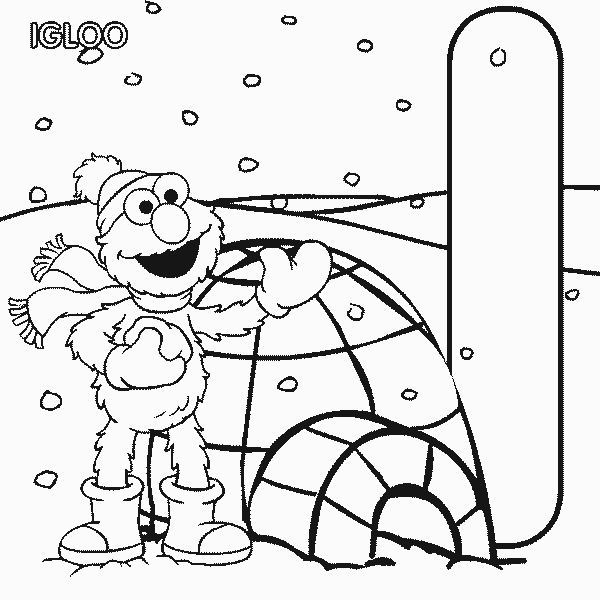 Coloriage de personnages de Sesame Street en pleine activité ludique