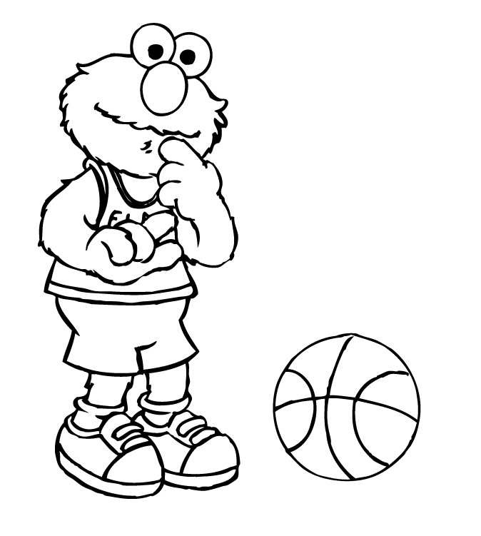 Coloriage de personnages de Sesame Street dans un décor ludique