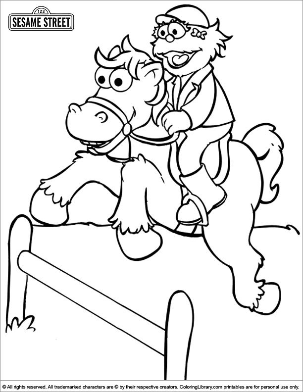 Coloriage de personnages de Sesame Street en pleine interaction