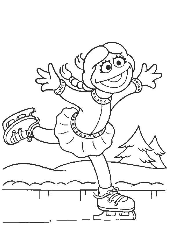 Coloriage de personnages de Sesame Street en pleine interaction joyeuse