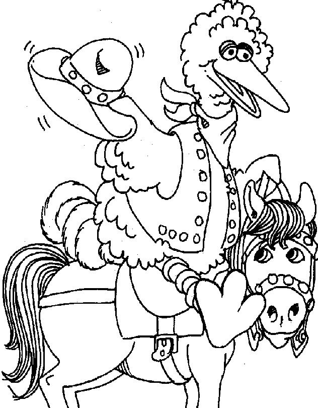 Coloriage de personnages de Sesame Street en pleine activité joyeuse