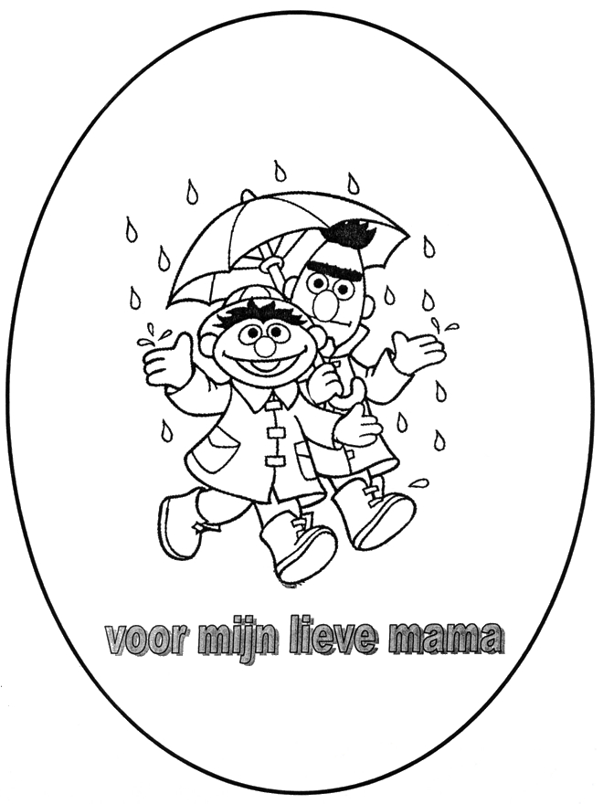 Coloriage de personnages de Sesame Street jouant ensemble