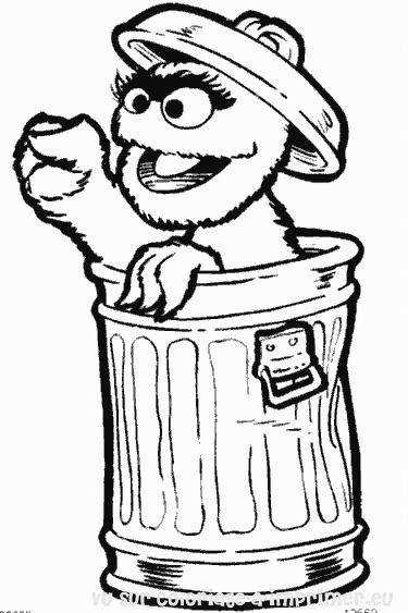 Coloriage de personnages de Sesame Street en pleine activité
