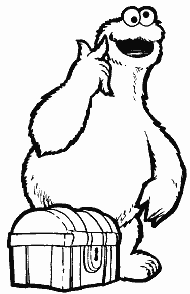 Coloriage de personnages de Sesame Street en pleine activité