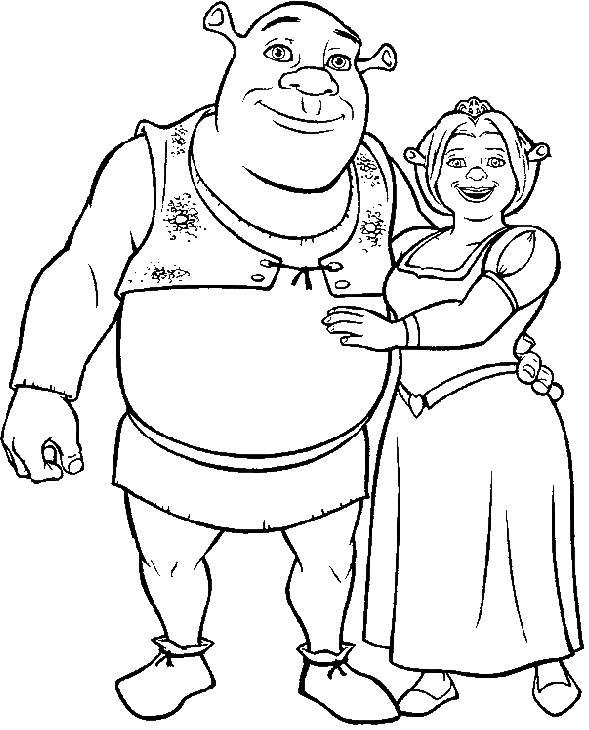 Shrek et Fiona en pleine conversation dans un décor naturel