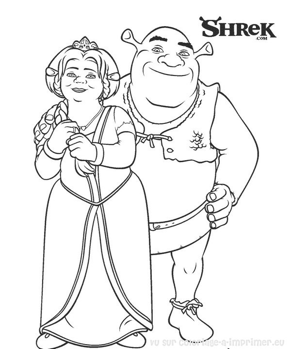 Shrek et Fiona dans leur marais entourés de nature