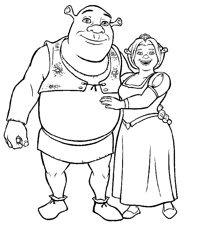 Shrek et Fiona dans un décor naturel