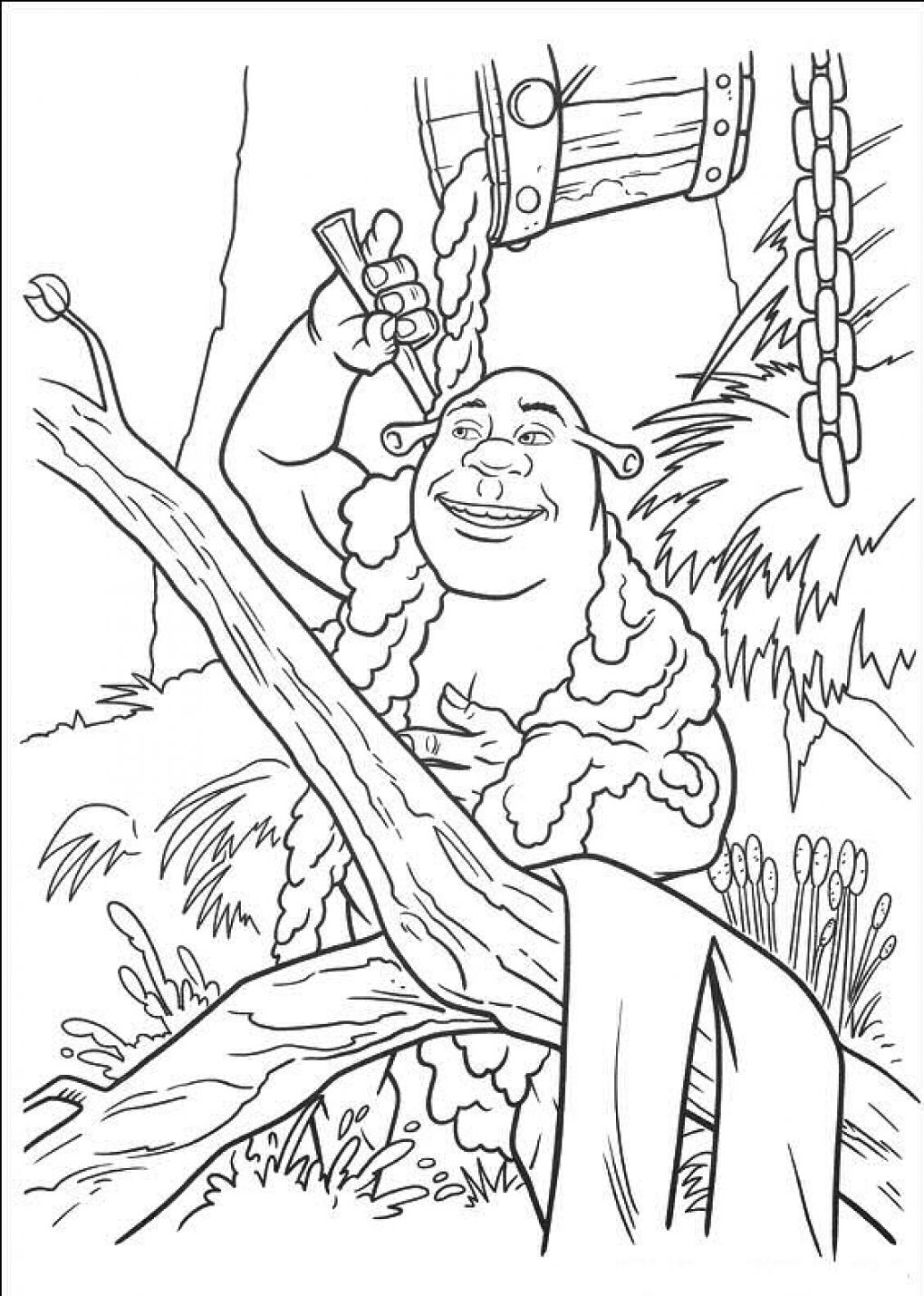 Shrek et un instant de détente dans la forêt