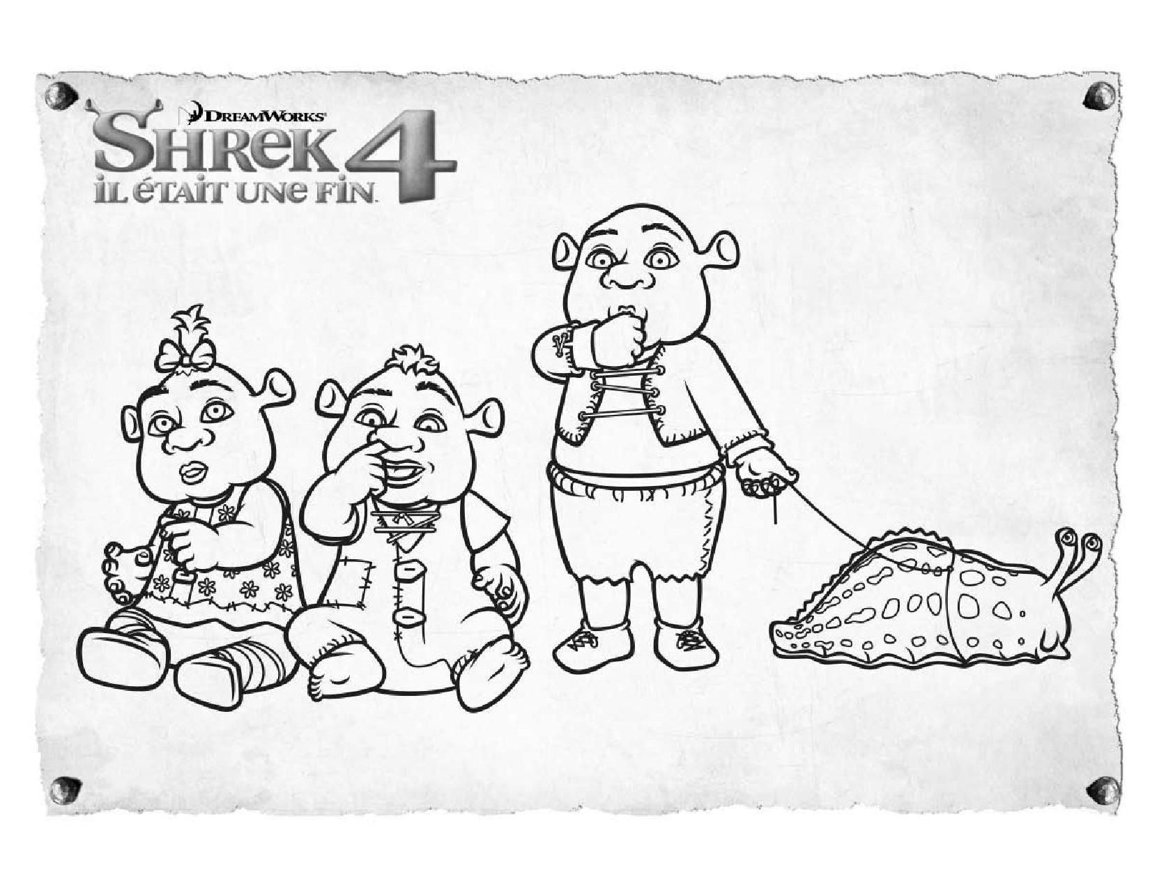 Shrek et un ami en pleine aventure dans la forêt