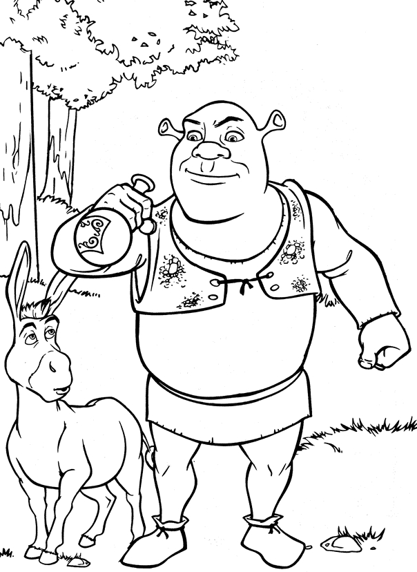 Shrek et Fiona en pleine aventure dans un décor de marais