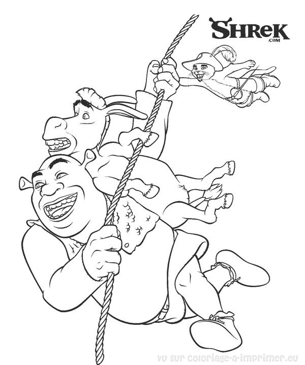 Shrek et Fiona dans une scène de tendresse au bord d'un lac
