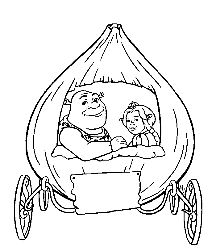 Shrek et Fiona dans la forêt avec des éléments de nature