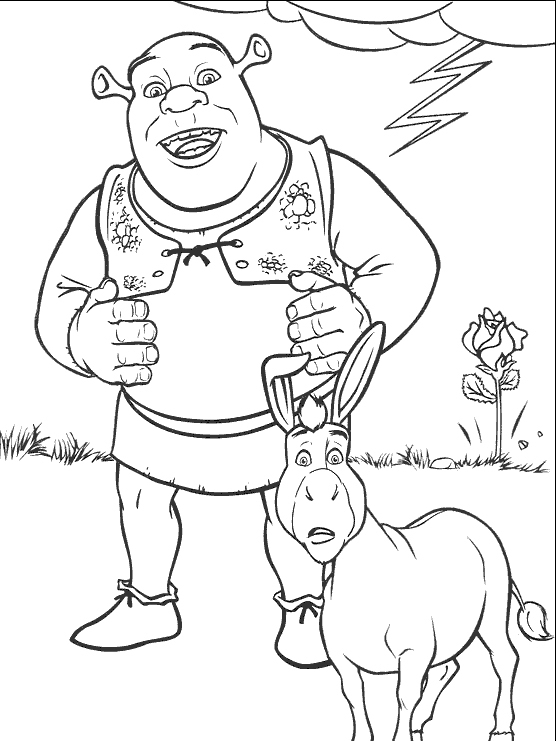 Shrek et Donkey en pleine conversation dans la forêt