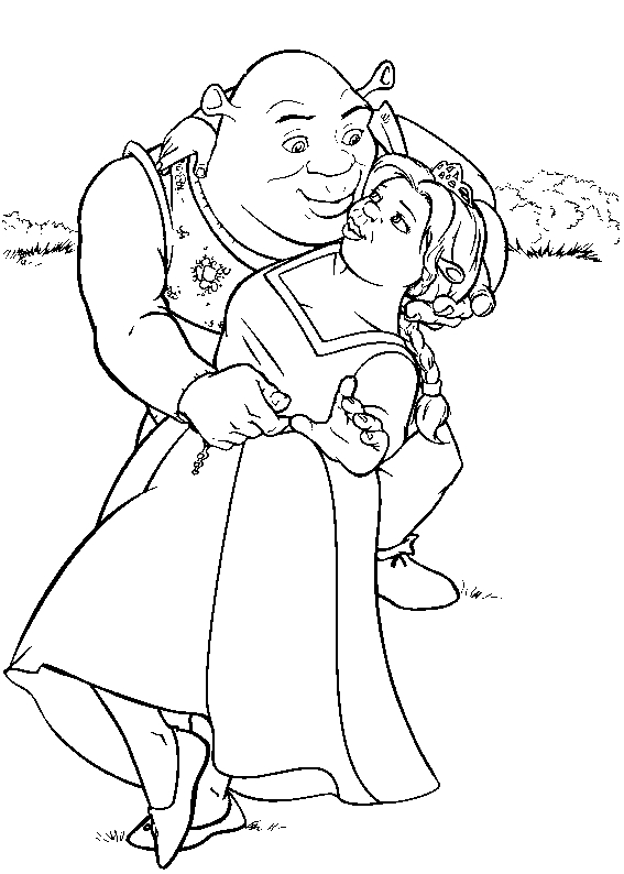 Shrek et Fiona se reposent dans leur marais
