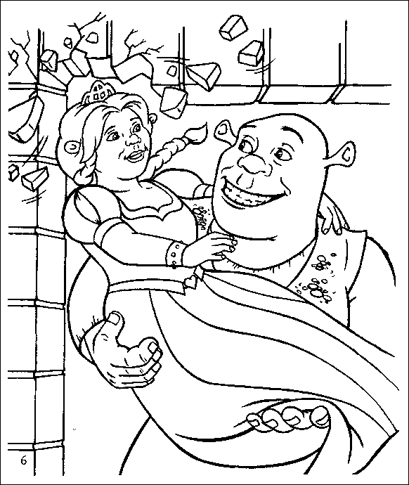 Shrek et l'âne dans un décor de marais verdoyant