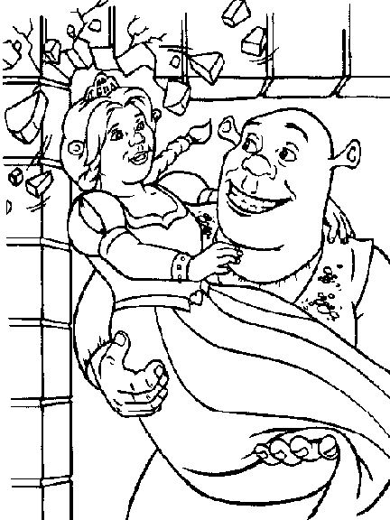 Shrek et Fiona dans un moment de tendresse en pleine nature