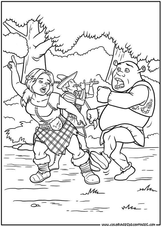 Shrek et Fiona se reposent dans leur marais
