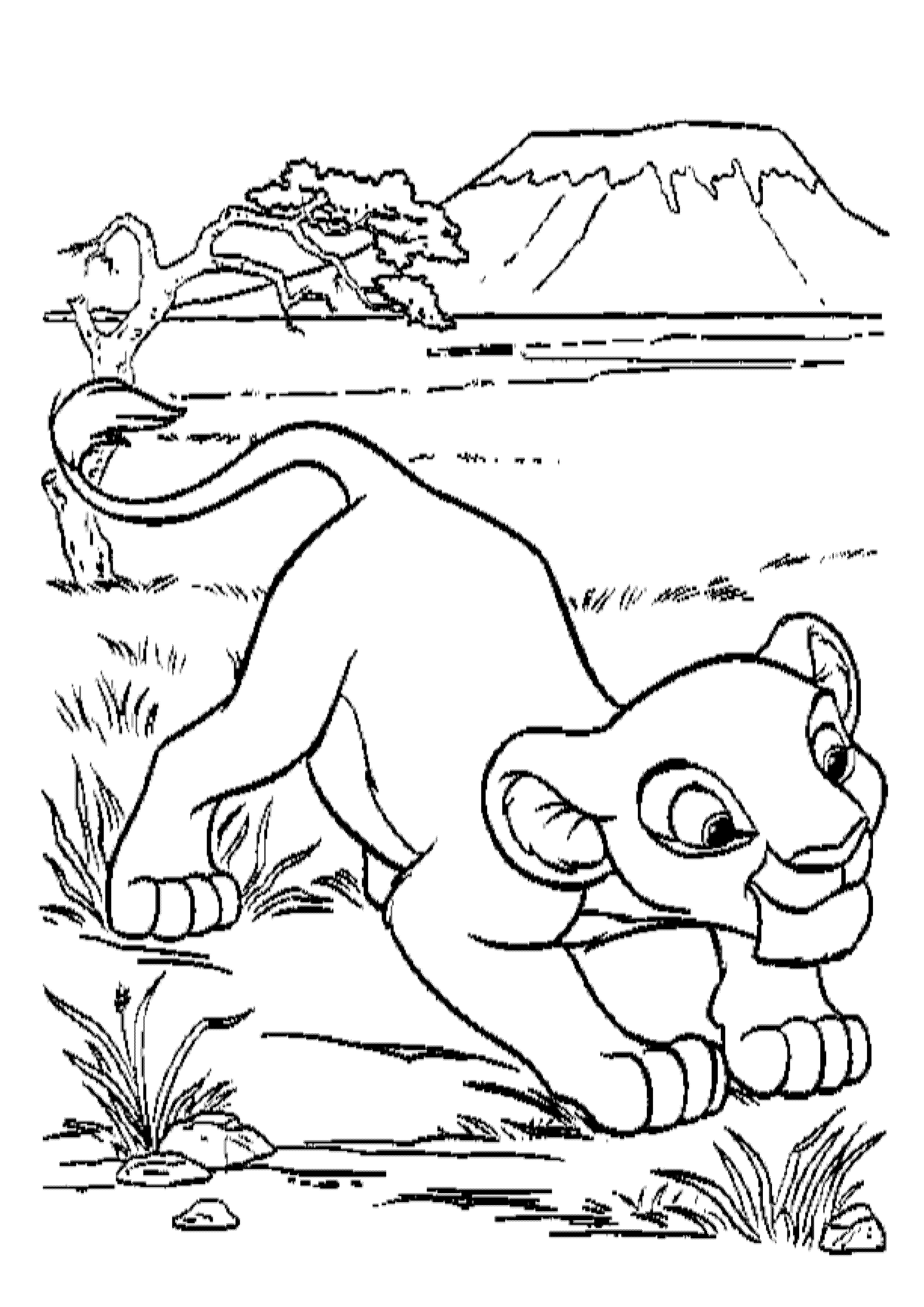 Simba se prélasse dans la savane africaine