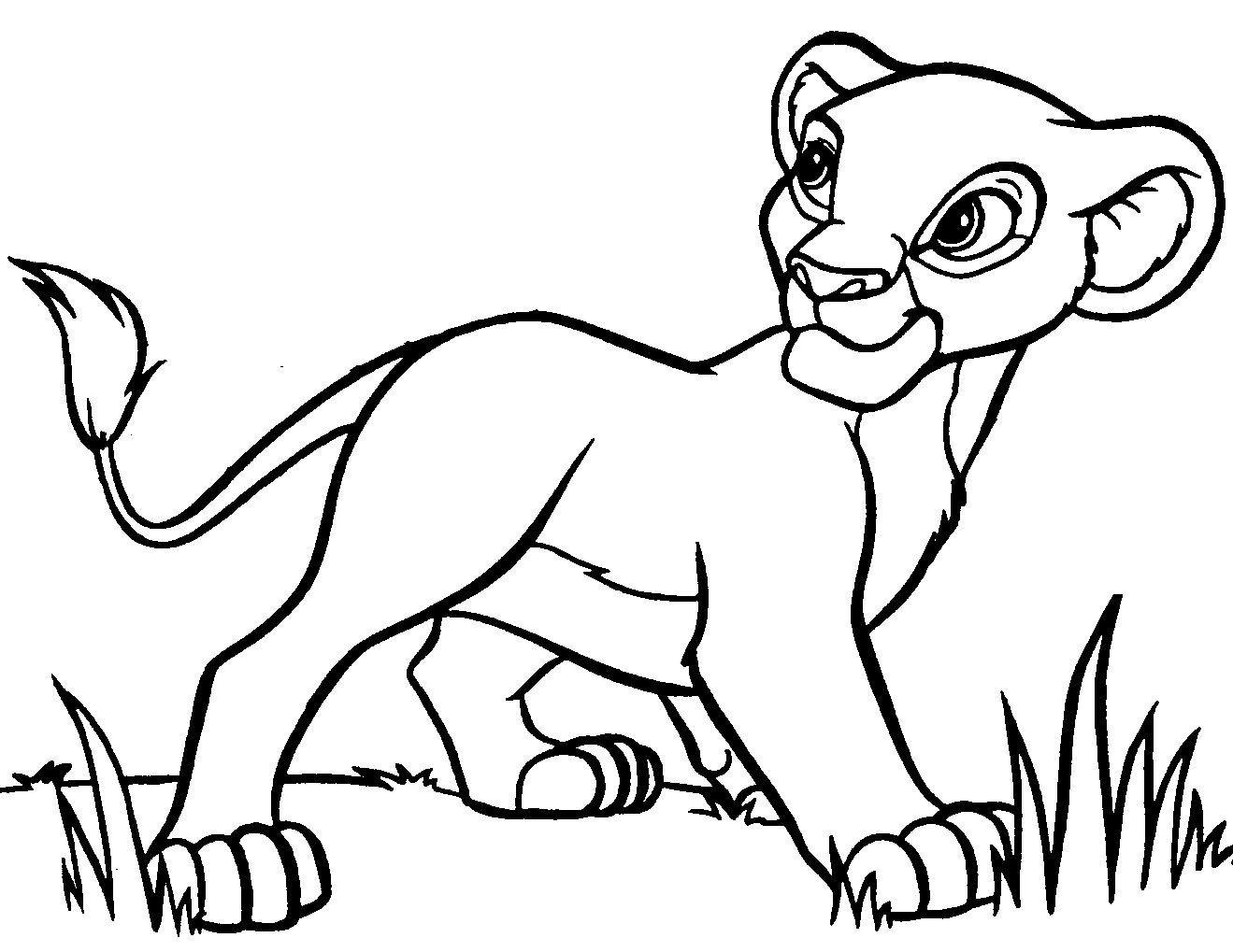 Simba se prélasse dans la savane africaine
