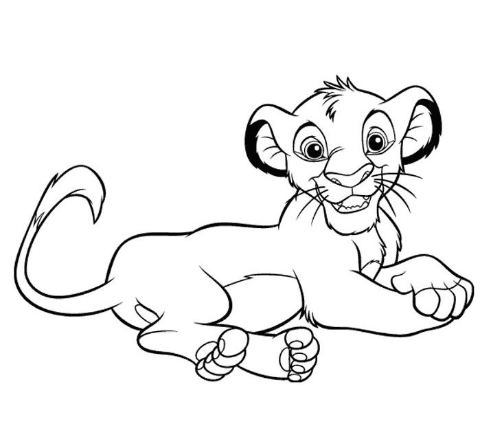 Simba se reposant dans la savane