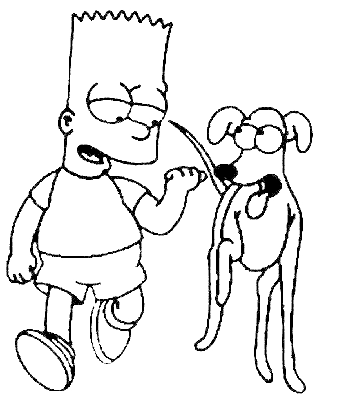 Homer et Bart Simpson jouant au frisbee dans le jardin