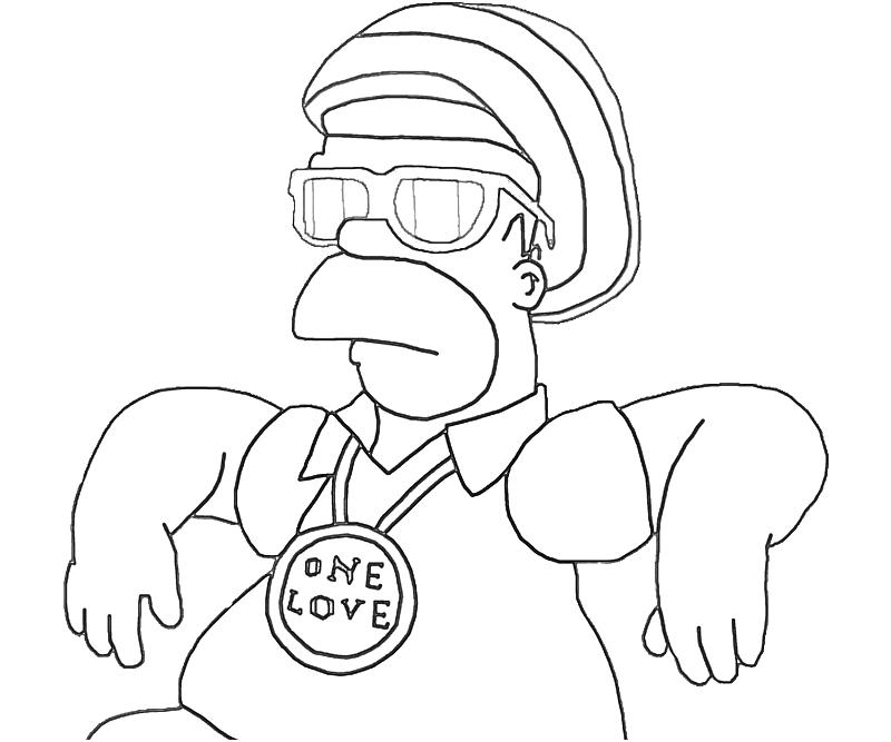 Homer Simpson se relaxe sur son canapé dans le salon